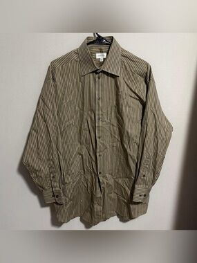 Concepts by Claiborne Wrinkle Free Cotton Vertical Striped Button Up Shirt